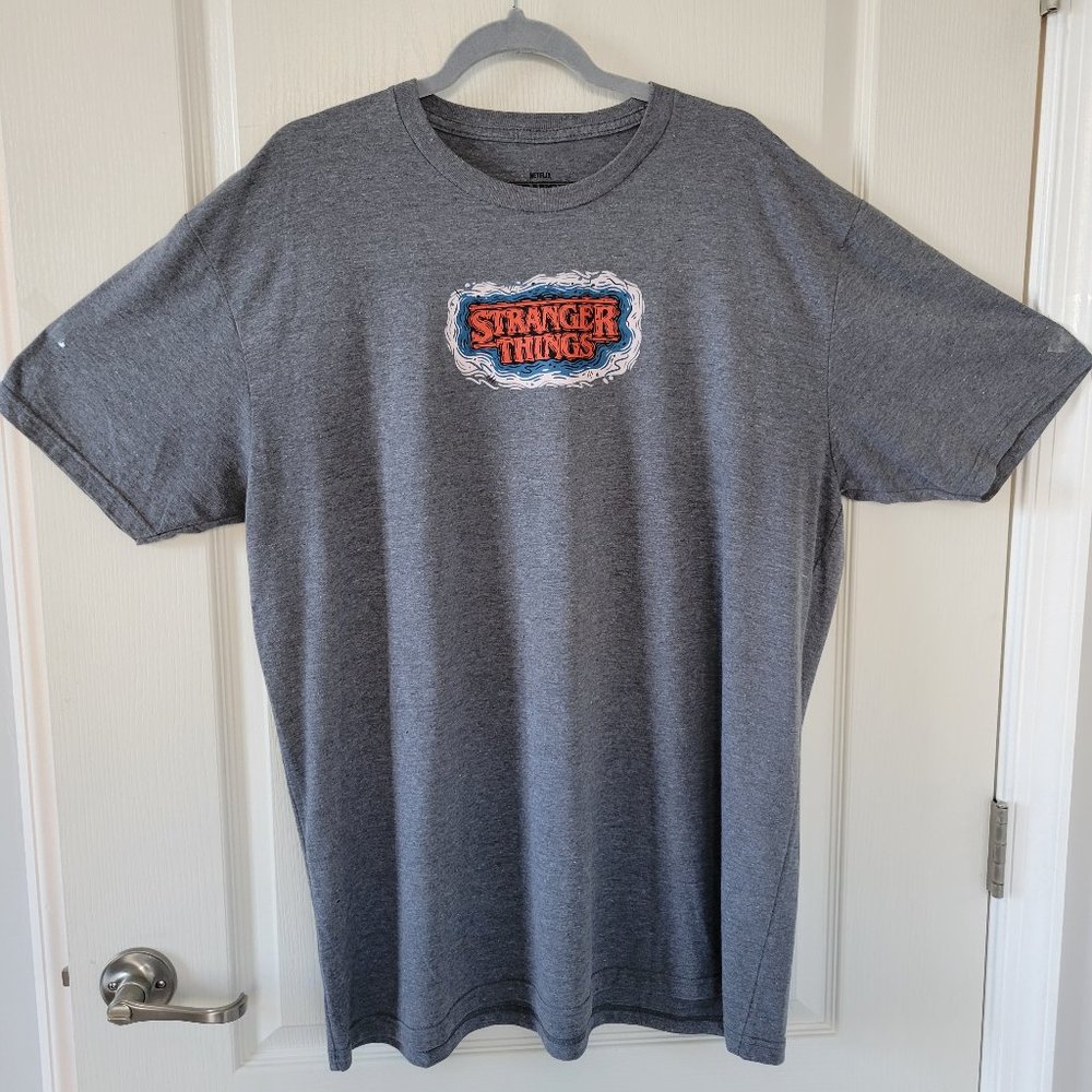 Gray Stranger Things T-Shirt Men's Size 2XL Short Sleeve Top Eleven Waffles